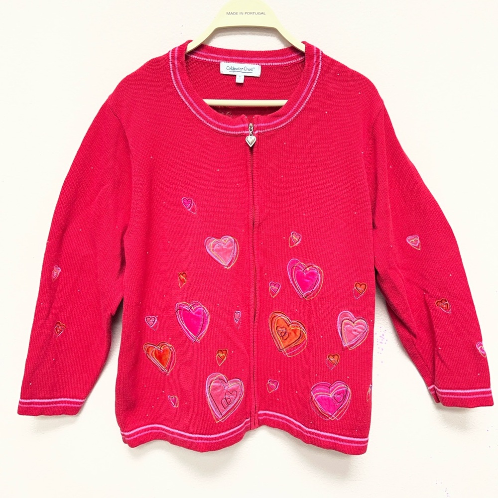 Coldwater Creek Red Heart Kids Cardigan Size “1X”